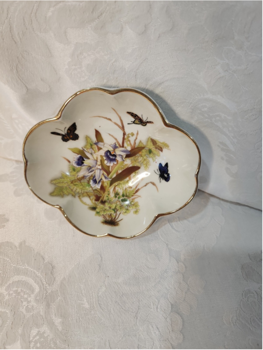 Butterfly Themed Trinket Tray, Toyo Tropical Orchid By Magie, Japan